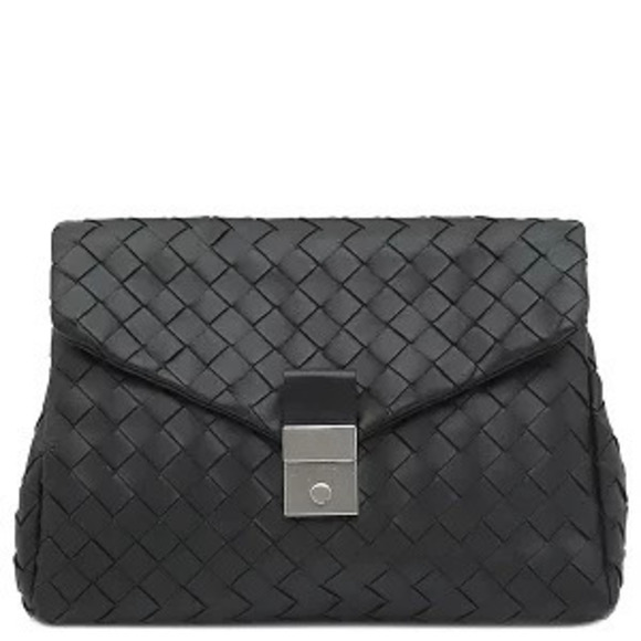 Bottega Veneta Handbags - Bottega Veneta Intrecciato Clutch Bag Leather Black H
